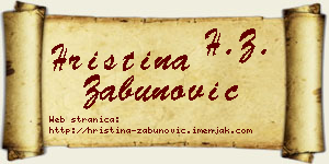 Hristina Zabunović vizit kartica